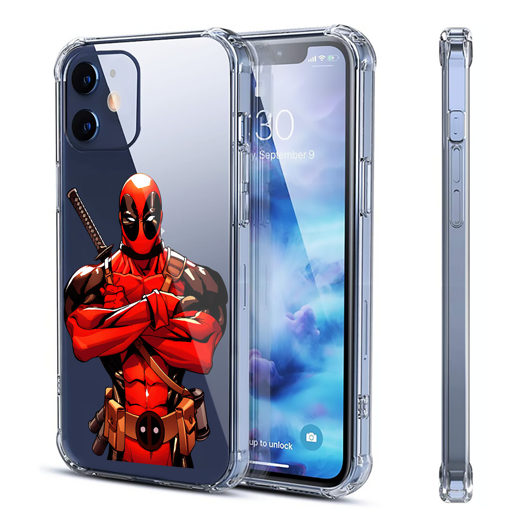 （画像用） Deadpool デッドプール 【iPhone 12シリーズ対応】透明スマホケース（クリアソフトケース）